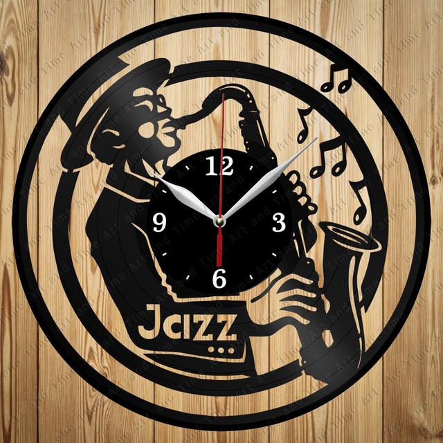Vinyl Clock Jazz Handmade Vinyl Clock Art Home Decor Original Gift 4571