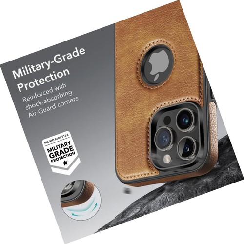 Design Compatible with iPhone 16 Pro Max Case Leather Business Vintage Slim Soft - Picture 5 of 6