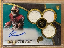 2015 Topps Triple Threads - Jamison Crowder - Rookie RC Triple Patch Auto 08/50