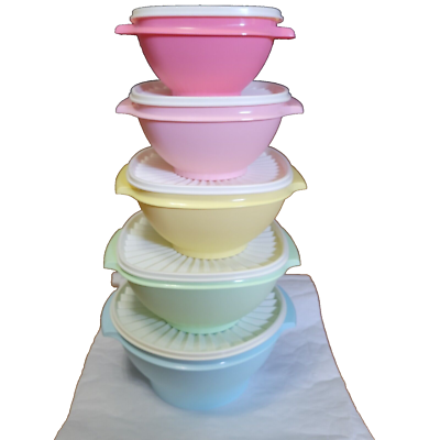 Tupperware ヴィンテージキャニスターセット 10ピース　5サイズ Amazon.com: Tupperware Heritage Collection, 10 Piece Food Storage