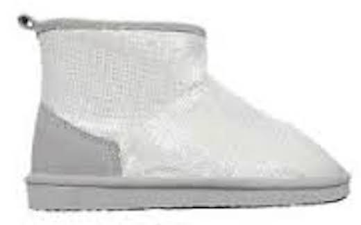 Victorias Secret Pink White Sequins Bling Fur Mukluks Boots NWT M 7-8