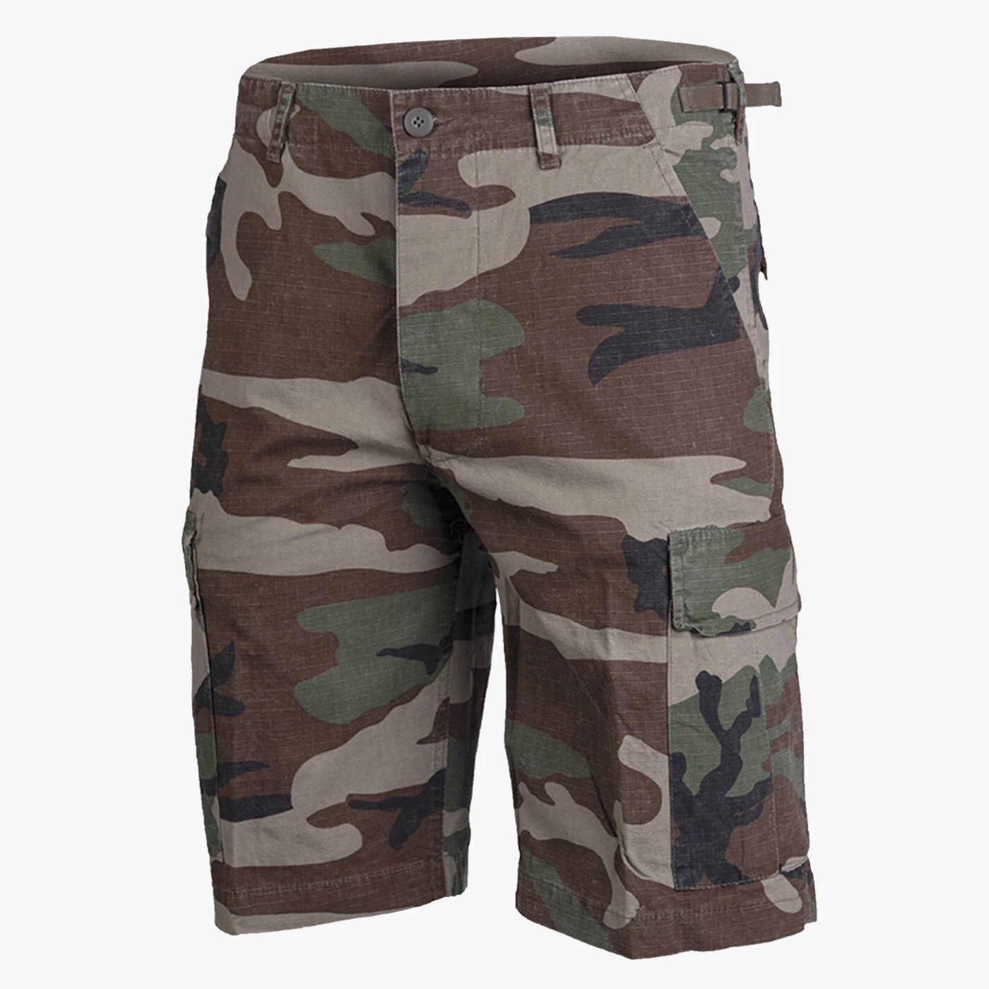 Mil-Tec BDU Combat Shorts Woodland Camo Cargo Military Army Ripstop Work Pockets