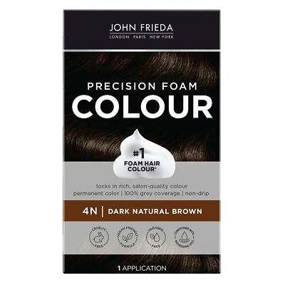 John Frieda Precision Foam Color Dark Natural Brown 4N Full Coverage Hair Dye