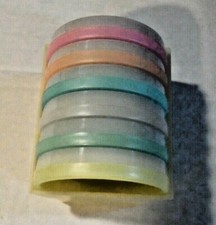 Tupperware Wagon Wheel Coasters Set of 6 Multicolors With Holder 566-3