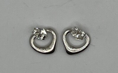Tiffany & Co. Sterling Silver Elsa Peretti Open Heart Stud