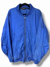 Vintage Christian Dior Monsieur Blue Nylon Zip Bomber Jacket XL Minimal Designer