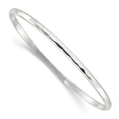 Sterling Silber poliert facettiert Slip-On Armreif Armband