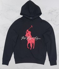 Polo Ralph Lauren Red Pullover Big Pony Script Hoodie 710871 Size Large