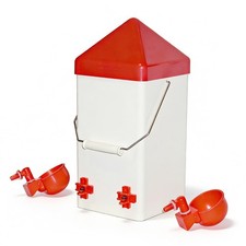 Hanging Chicken Waterer, 1 Gallon PVC Chicken Waterer with 2 Auto-Fill Cups ...