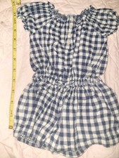 Polo Ralph Lauren Toddler Girl Romper Sz 24M Navy Blue/White Short Sleeves Snaps