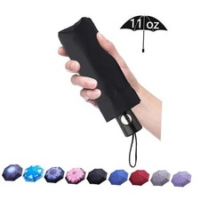 Automatic Mini Travel Windproof Umbrella Compact Auto Open/Close A1-Black