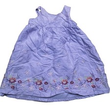 Vintage Old Navy Toddler Dress 2T Lavender Floral Embroidered Summer Easter