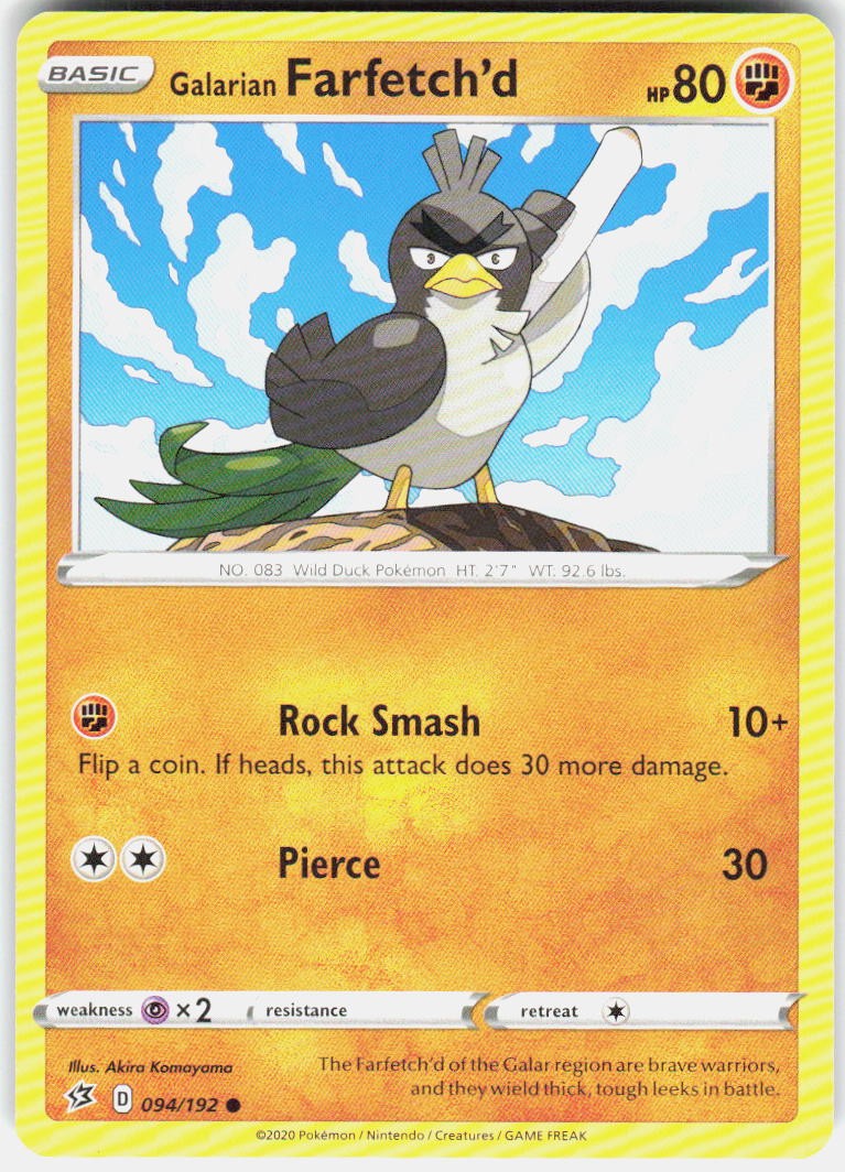 Galarian Farfetch'd 094/192 SWSH02: Rebel Clash Pokemon
