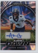 2025 Leaf Football Nation A New Dawn Silver Lava /15 Aaron Gregory Auto 13u1