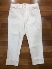 NWT J Jill High Rise Cropped White Denim Pants Size 10P