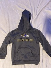 NWT Boys NFL Apparel Dark Gray Baltimore Ravens Graphic Print Long Size L Hoodie
