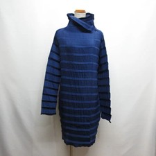 Used Issey Miyake Pleated Long Jacket Cardigan 2 Blue Im93Fj741 Made In Japan La