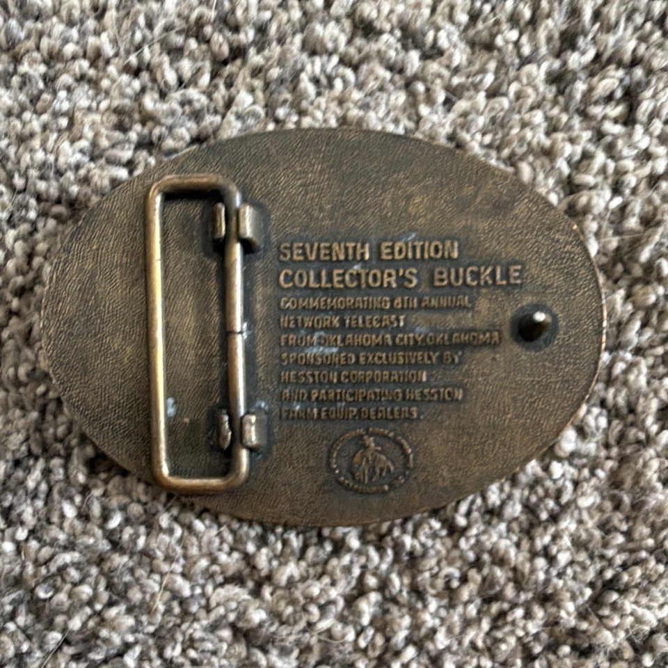 Rodao Background Hesston NFR National Finals Rodeo 1981 Seventh Edition Collector Buckle ...