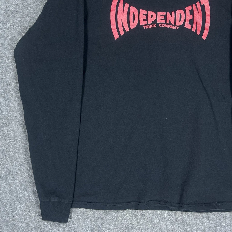 Camisa de Skateboard Independiente Para Hombres Grande Negra Camiones Manga Larga Patín Y2k Foto 4 de 4