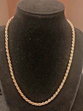 STUNNING VINTAGE ESTATE SIGNED 18K GP 18" ROPE NECKLACE!
