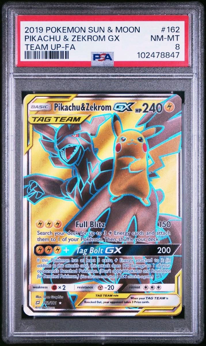 Pikachu & Zekrom GX (Full Art) 162/181 Sm-Team Up Holo for Pikachu & Zekrom GX (Full Art) 162/181 Sm-Team Up Holo for