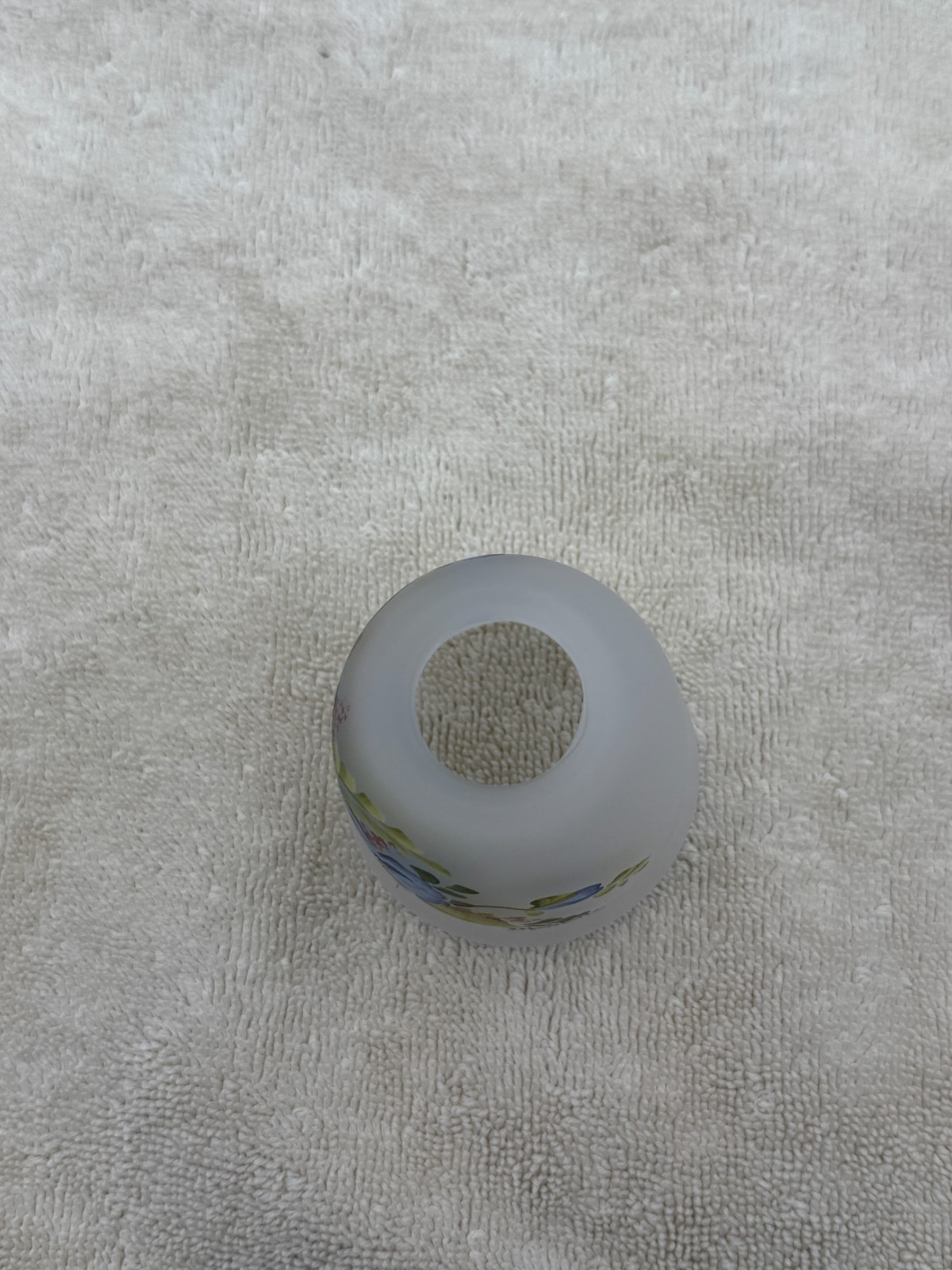 Mosser Painted Flowers with Uranium Base Fairy Lamp Hand Painted Signed