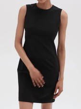 NEW Theory Black Traceable Wool Sleeveless Career Dress Size 10
