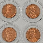 LOT OF 4 — 1956 Lincoln Wheat Penny No Mint Mark (P) Circulated in Capsules