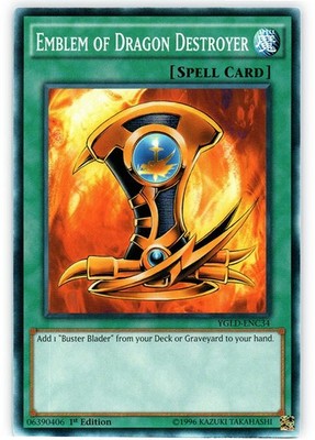 Emblem of Dragon Destroyer - YGLD-ENC34 - Common - 1st Edition - Damaged