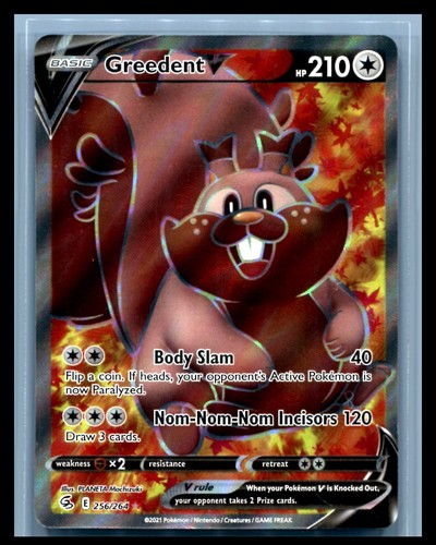 Pokemon-Greedent V (Full Art)-256/264-NM-SWSH08: Fusion Strike