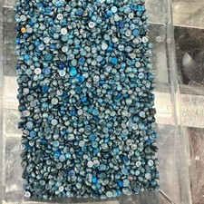 100pcs 4mm Round CAB CABOCHON Natural Blue Crazy Agate Stone Beads No Holes