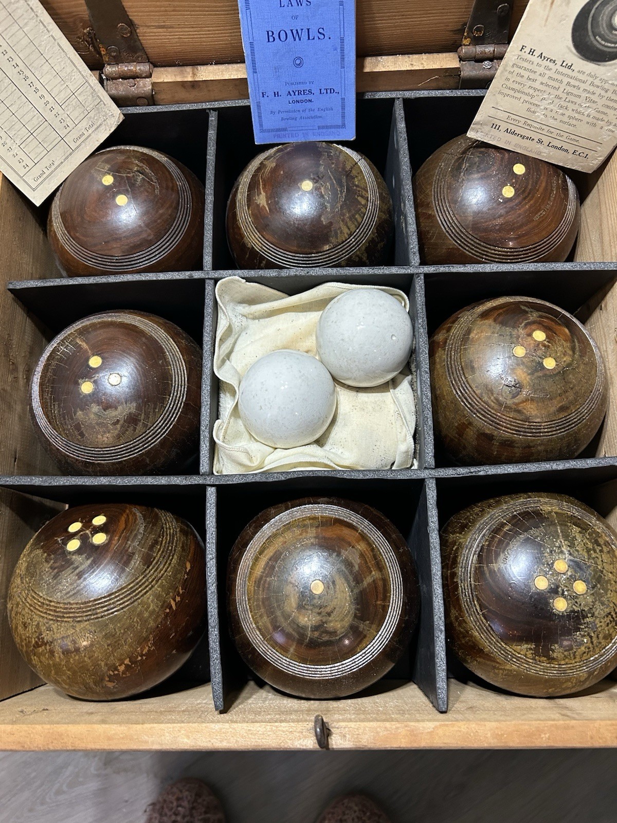Bocce Ball Game Set 8 Complete Original F.H. Ayres LTD. Abercrombie & Fitch