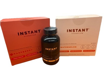 Instant Hydration Electrolytes Powder Packets Watermelon Raspberry Drink Mix (2)