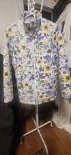 Coldwater Creek White Quilted Purple Yellow Floral Print Jacket XL