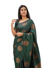 Women's Kanjivaram Soft Lichi Silk Saree With Blouse Piece