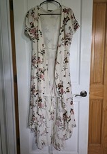 American Eagle Medium floral wrap dress high low hemline short flutter sleeves