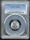1943 (P) Lincoln Steel Cent PCGS MS66