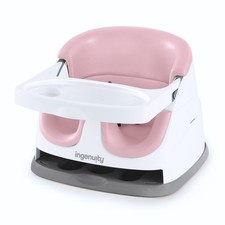 2-in-1 Baby Booster Feeding Floor Seat with Self-Storing Tray - Peony Design