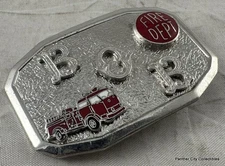 Vintage Silver Hook Fast Firefighter Belt Buckle Bob Fire Department Truck