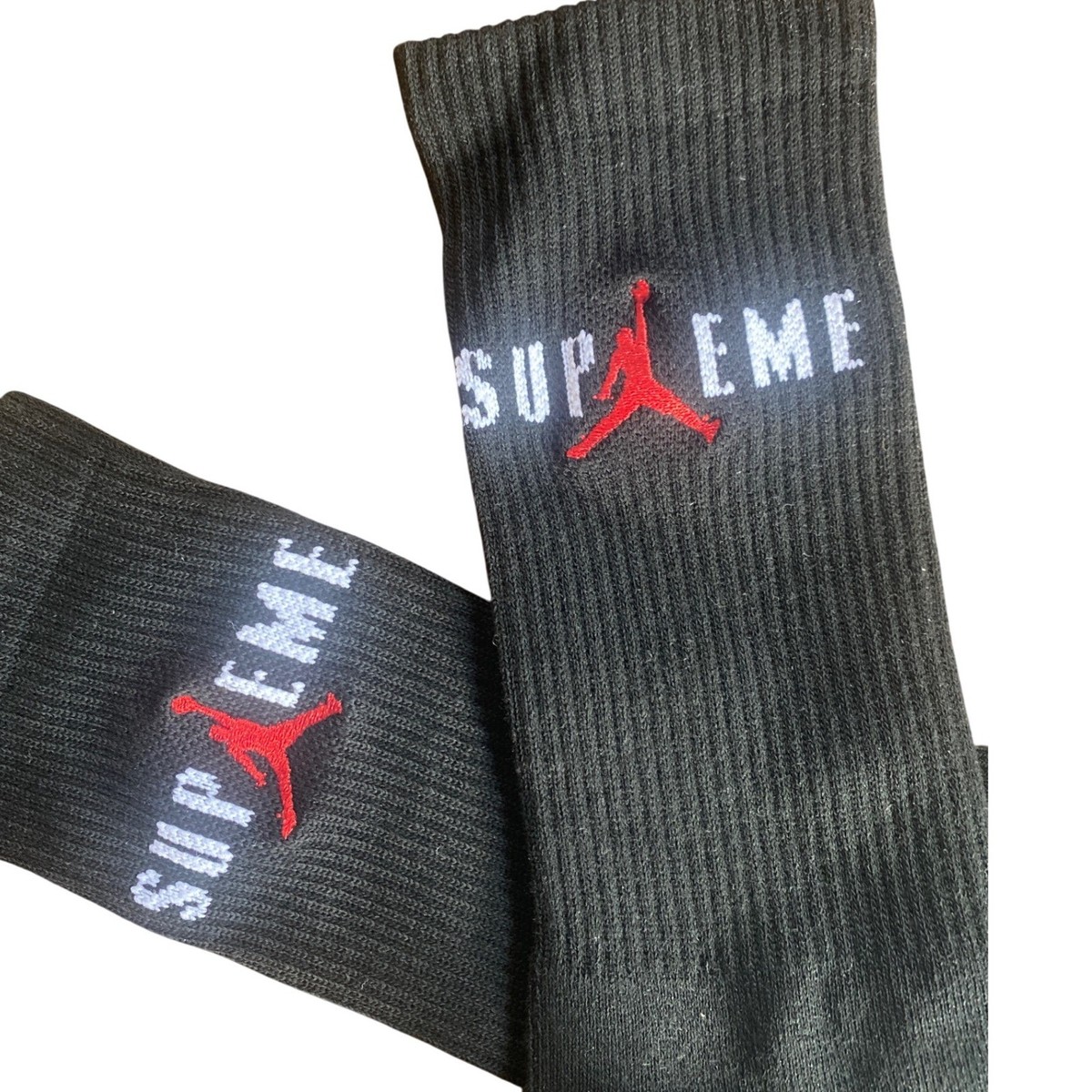 Supreme Jordan Crew Socks Black Dri-Fit 1 Single Pair Large 7-12