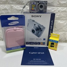 Sony Cyber-shot DSC-W55 7.2MP Digital Camera 3x Zoom Silver GWO W/NEW BATTERY