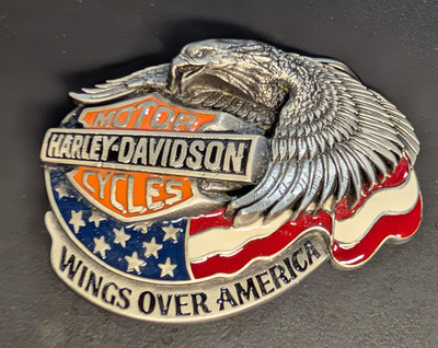 Harley Davidson Metal Belt Buckle  Wings Over America , H425 USA