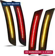 Smoked LED Side Marker Lights Front Rear Bumper Sidemarker Reflectors Compatible