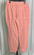 NEW Athleta Retreat Linen Pant Size 6 Soft Coral Sunset Jogger Pockets