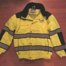 Portwest Men's size Lg Yellow Hi-Vis Work Reflective Safety Construction Bomber