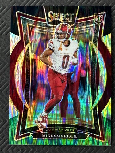 2024 Panini Select - Concourse Mike Sainristil #76 Black/Green Shock Prizm