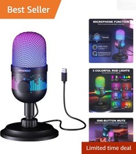 Plug and Play Cardioid Microphone for Gaming and Streaming - RGB Lit Design