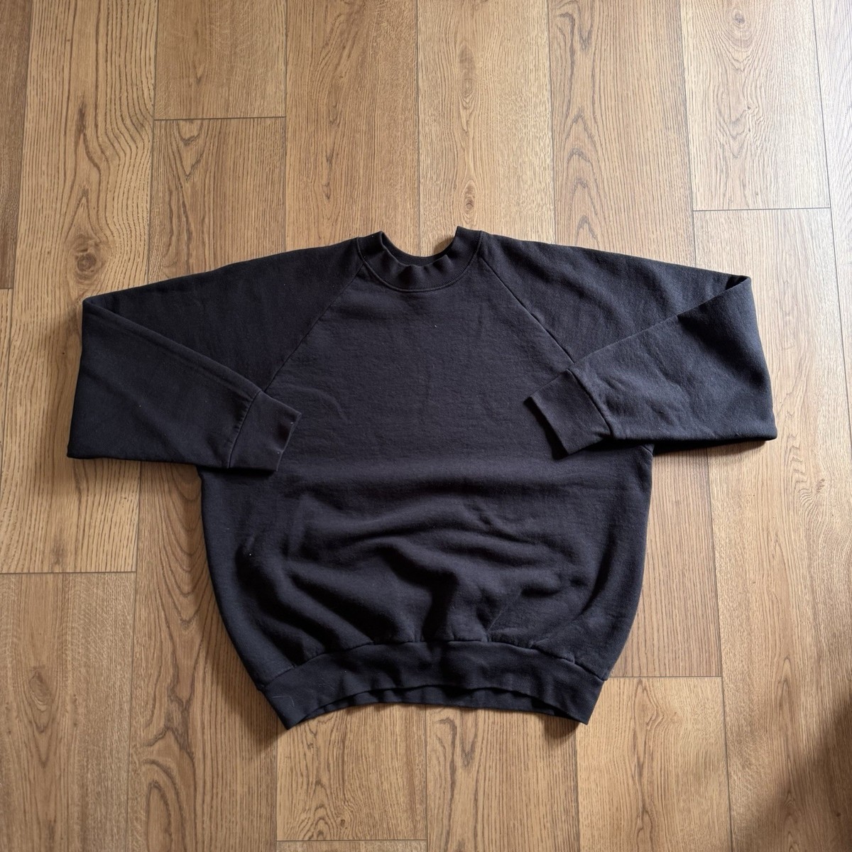 Vintage Fruit Of The Look Blank Black Mens Large Crewneck 90s USA 