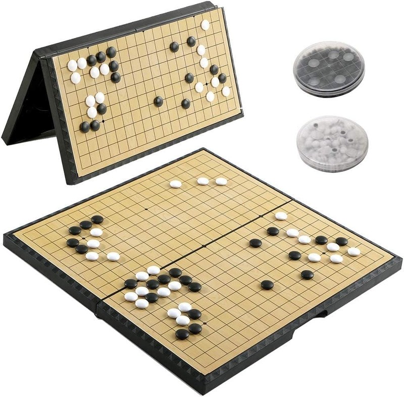 Go Game Set Magnetic Folding Board Game Portable Traditional Chinese Weiqi Set