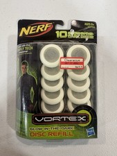 Nerf Vortex Disc Refill Pack 10 Glow In The Dark Discs 2012 Toy Hasbro NEW NOS